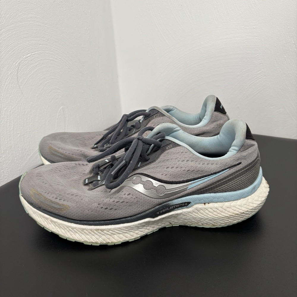 Saucony Triumph 19 S10679-20 Women's Gray Low Top Lace Up Running Shoes Size 11W